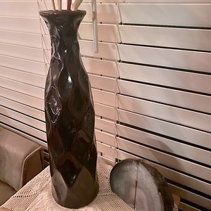 Chocolate brown geometric vase